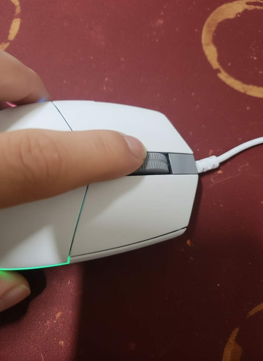 로지텍 G102IC 2세대 LIGHTSYNC 게이밍 유선마우스 그립감 사진: 손에 착 감기는 모습