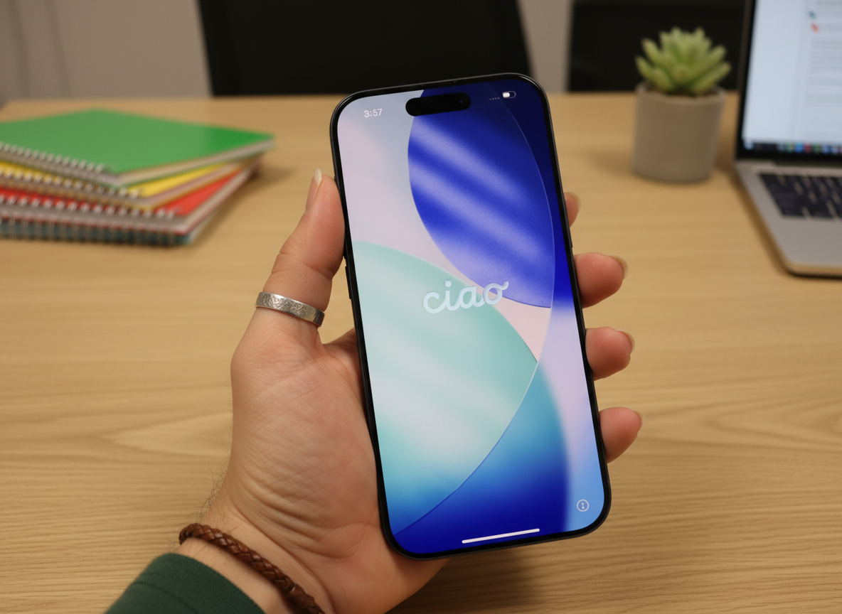 아이폰 17 Pro 디스플레이 체감 이미지 — 밝은 야외 및 고주사율 스크롤 장면