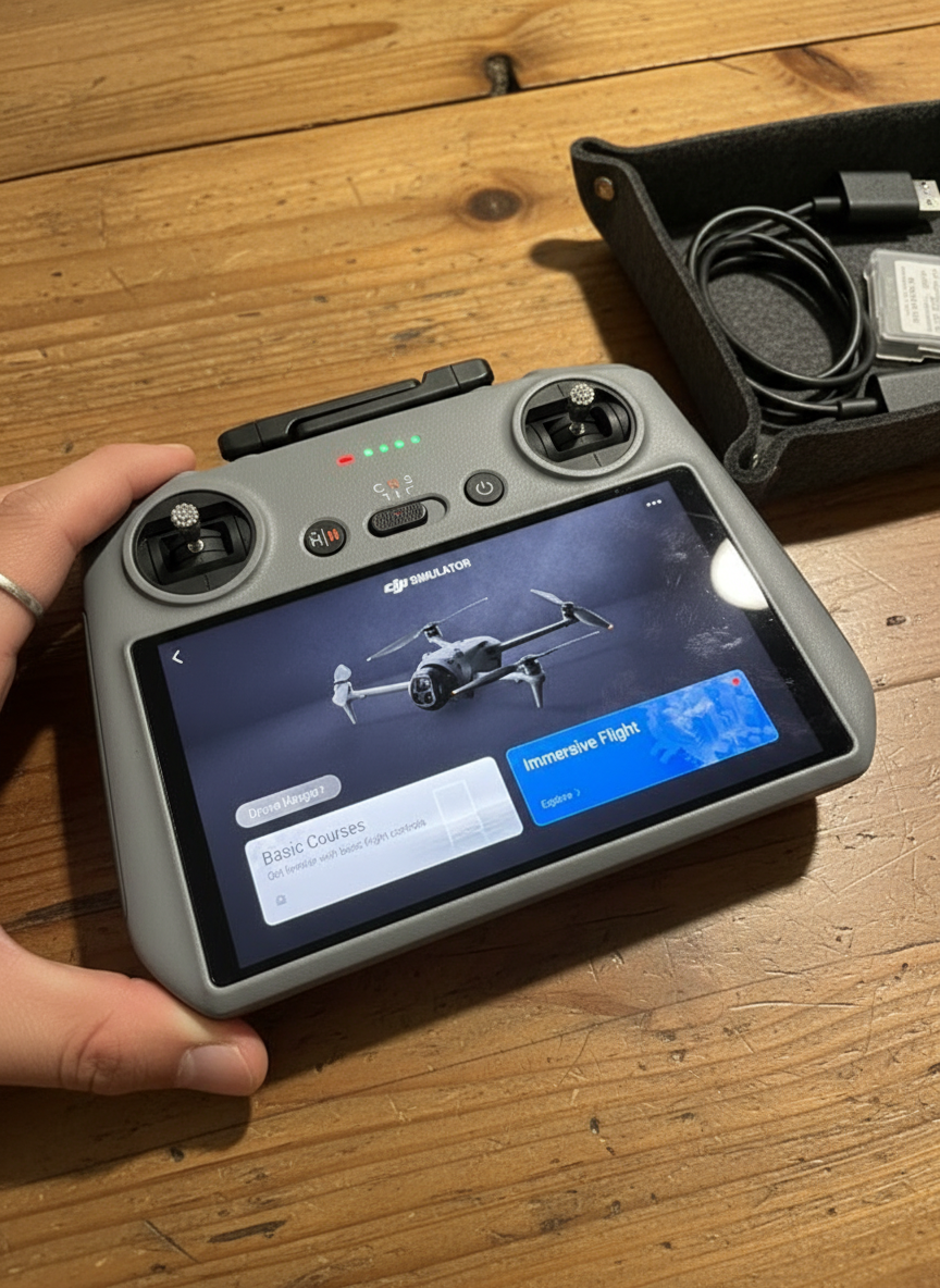 비행 및 촬영 장면을 묘사한 이미지: 해변에서 촬영 중인 드론