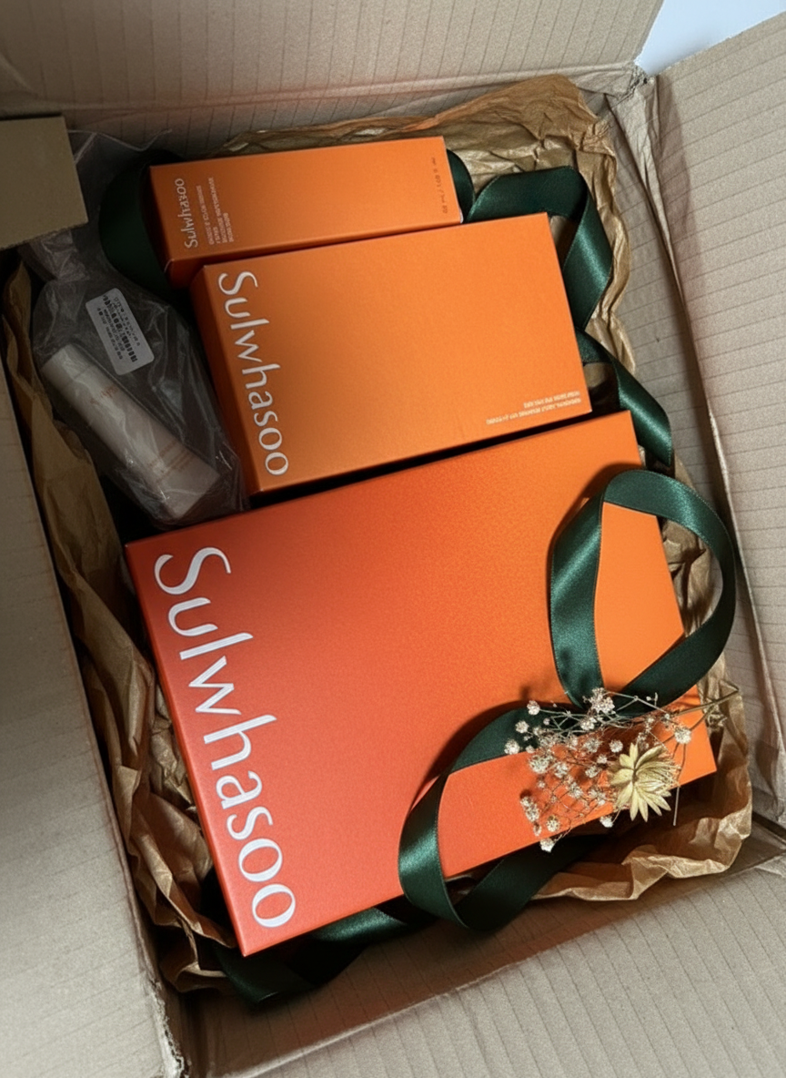 사용 후 피부 변화와 동봉된 샘플 이미지