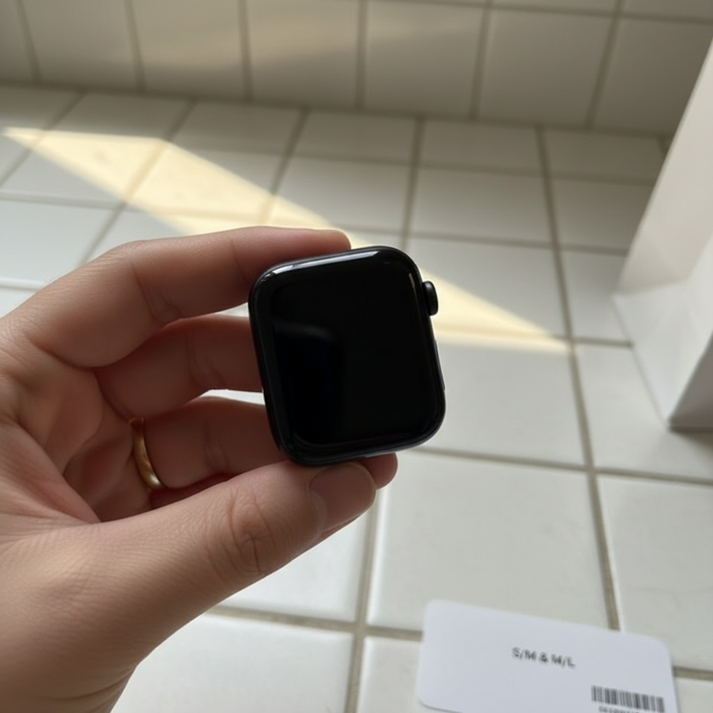 애플워치 SE3 제품 이미지 - 디스플레이와 스트랩이 보이는 사진