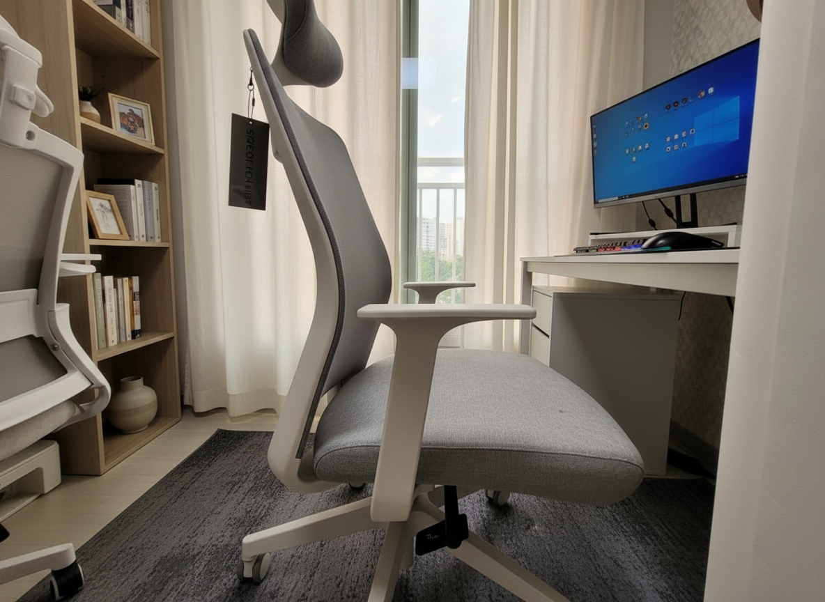 사용자들이 체형에 맞춰 선택한 의자 사진, L 사이즈 착석 이미지