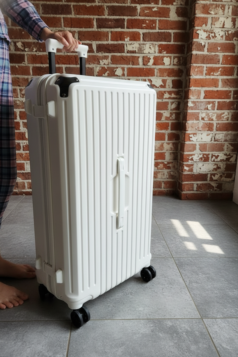 CL31 캐리어가 공항에서 부드럽게 굴러가는 모습